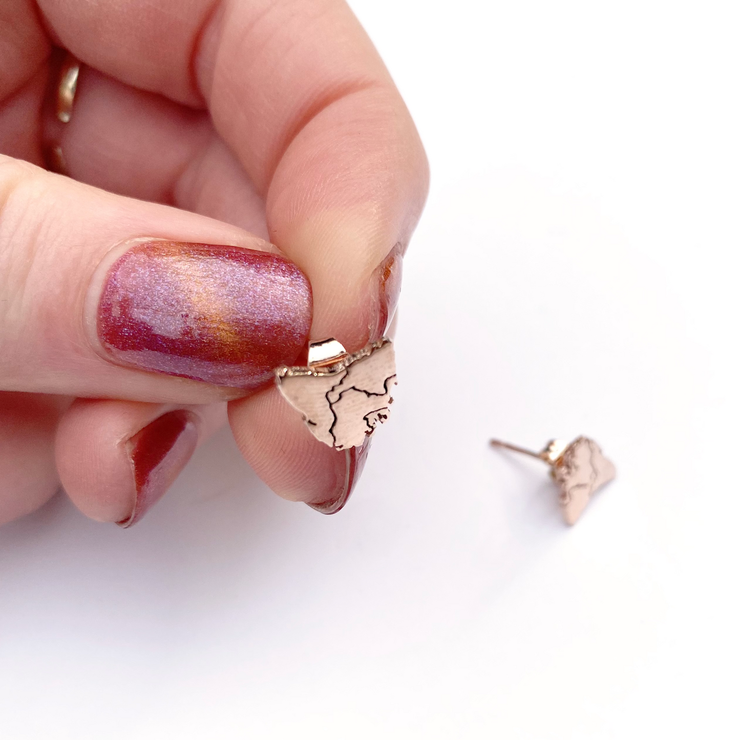 Tassie Map Earring (Plated) - Stud