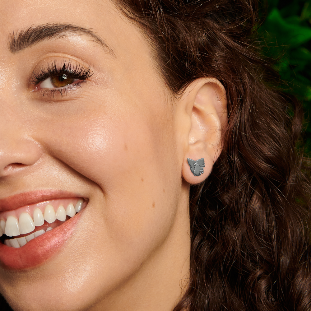 Tassie Map Earring (Plated) - Stud